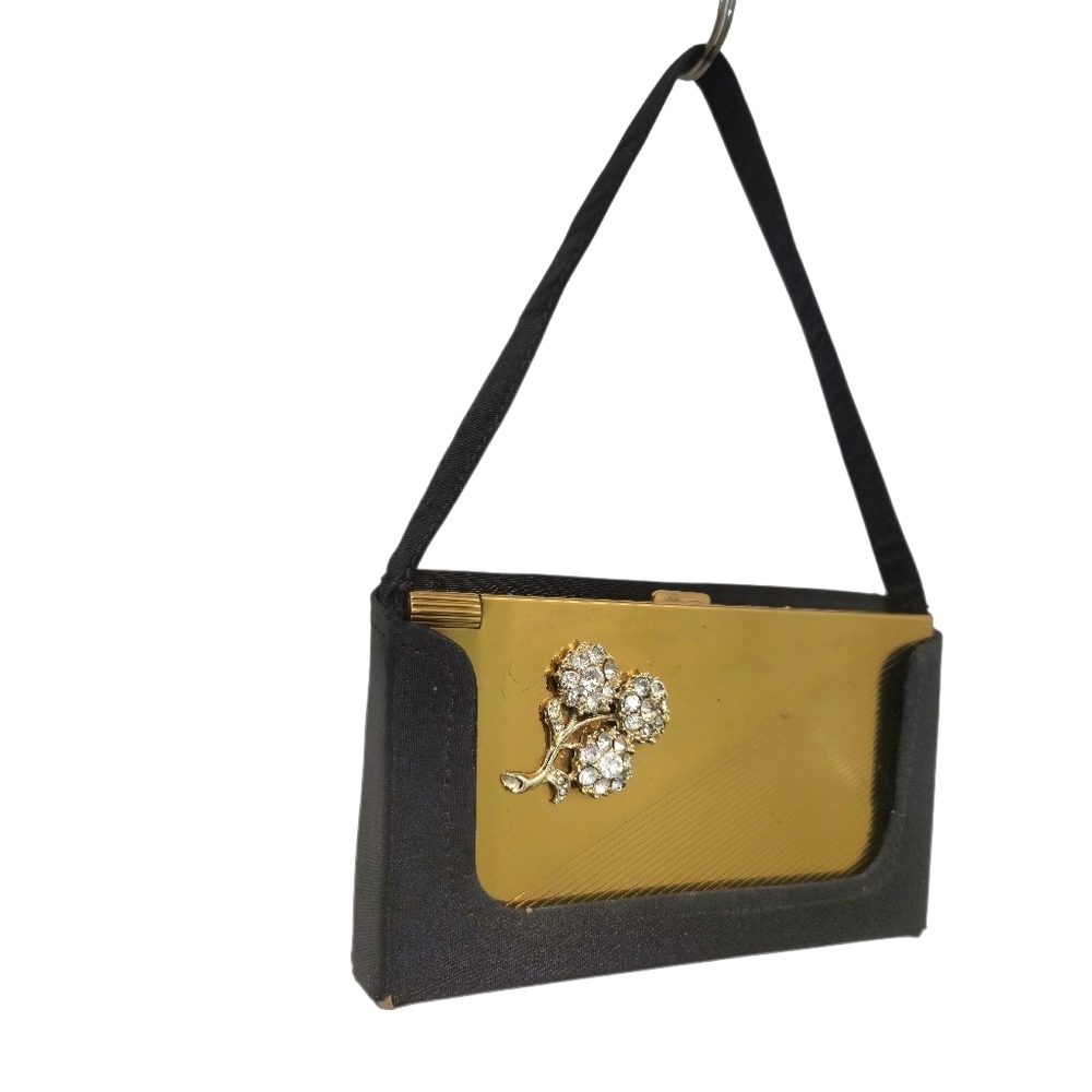 Volupte Vintage 1950s Gold Metal Evening Makeup Case Compact Purse - Picture 7 of 8